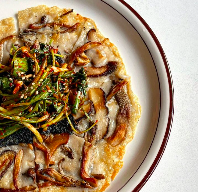 buckwheat and mushroom pancake at Loveurth